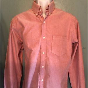 Black Brown, Pale Red Button Down Shirt, Sz S